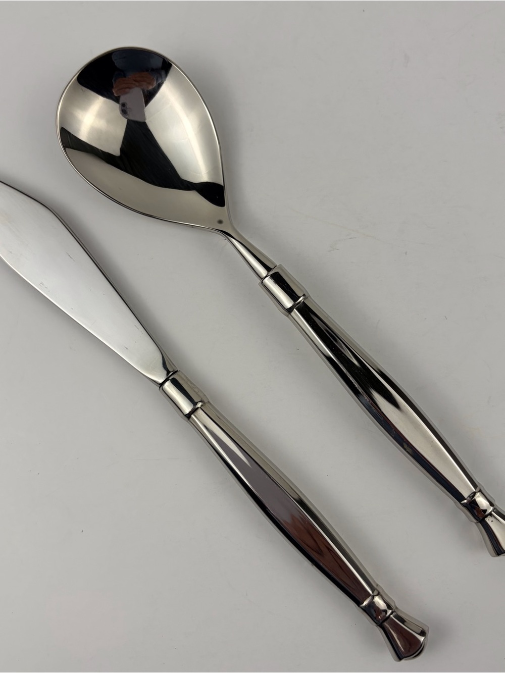 Oneida ACT I Cube Heirloom 2 Pc Butter Knife Sugar Spoon Stainless 18/10 Glossy
